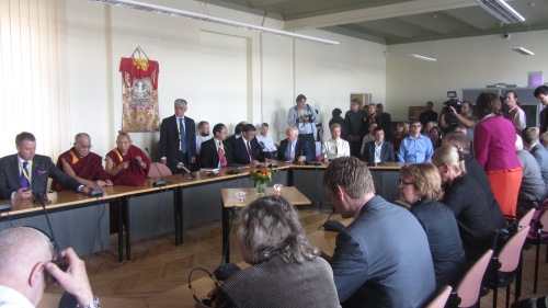 The Dalai Lama attended a closed meeting at the Latvian Parliament